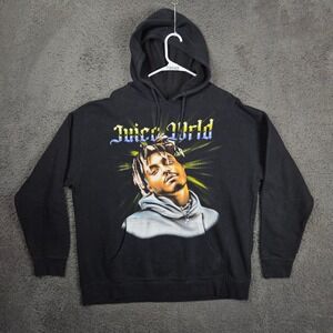 Juice WRLD Hoodie‎ Black XL Rapper Graphic Pullover Sweatshirt Menswear